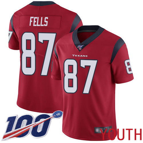 Houston Texans Limited Red Youth Darren Fells Alternate Jersey NFL Football #87 100th Season Vapor Untouchable->houston texans->NFL Jersey